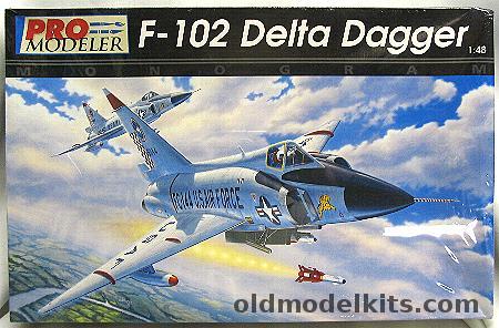 Monogram 1/48 F-102A Delta Dagger - Early Production with Case X Wing Pro Modeler  Issue, 5923 plastic model kit